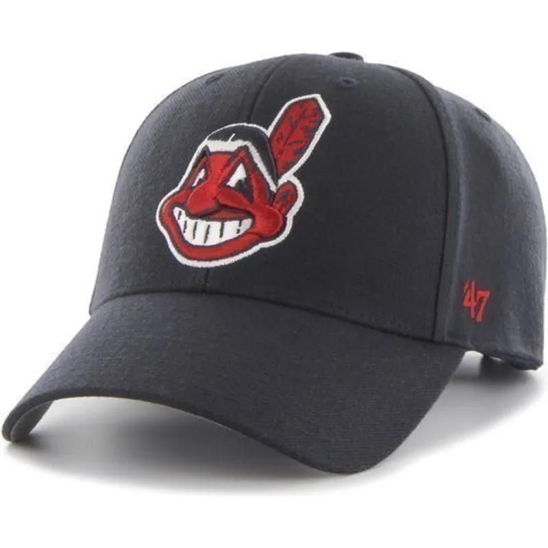 lippikset-kaareva-laivastonsininen-saadettava-nauha-cleveland-indians-mlb-47-brand