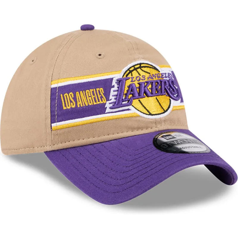 lippikset-kaareva-ruskea-saadettava-nauha-9twenty-draft-2024-los-angeles-lakers-nba-new-era