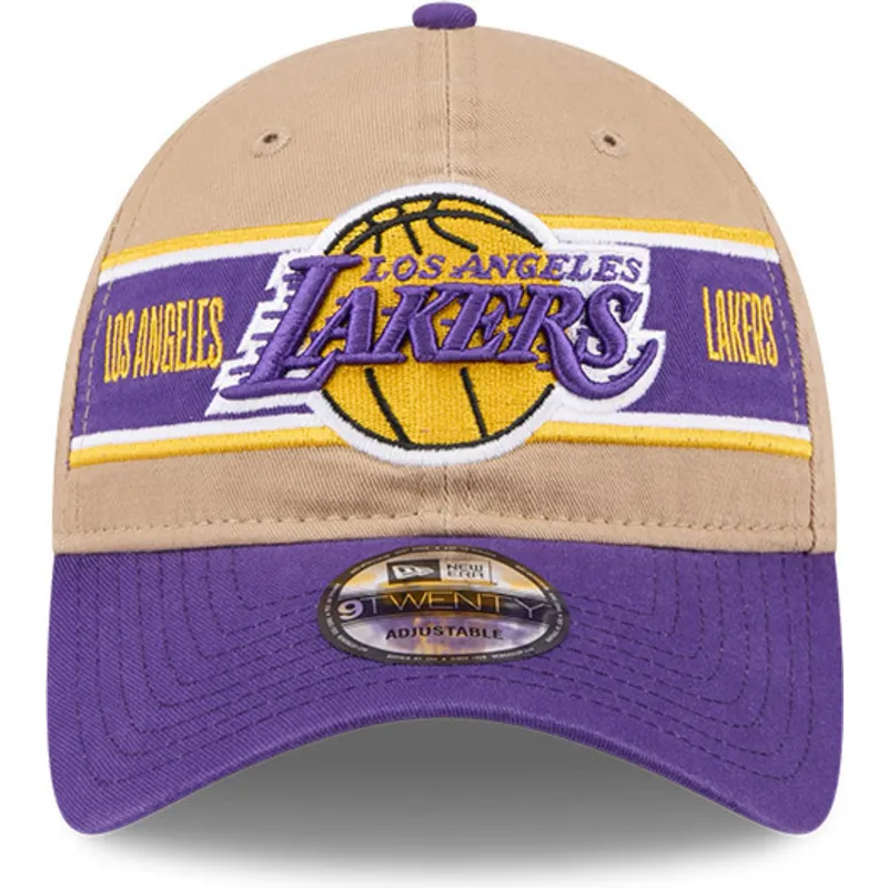 lippikset-kaareva-ruskea-saadettava-nauha-9twenty-draft-2024-los-angeles-lakers-nba-new-era