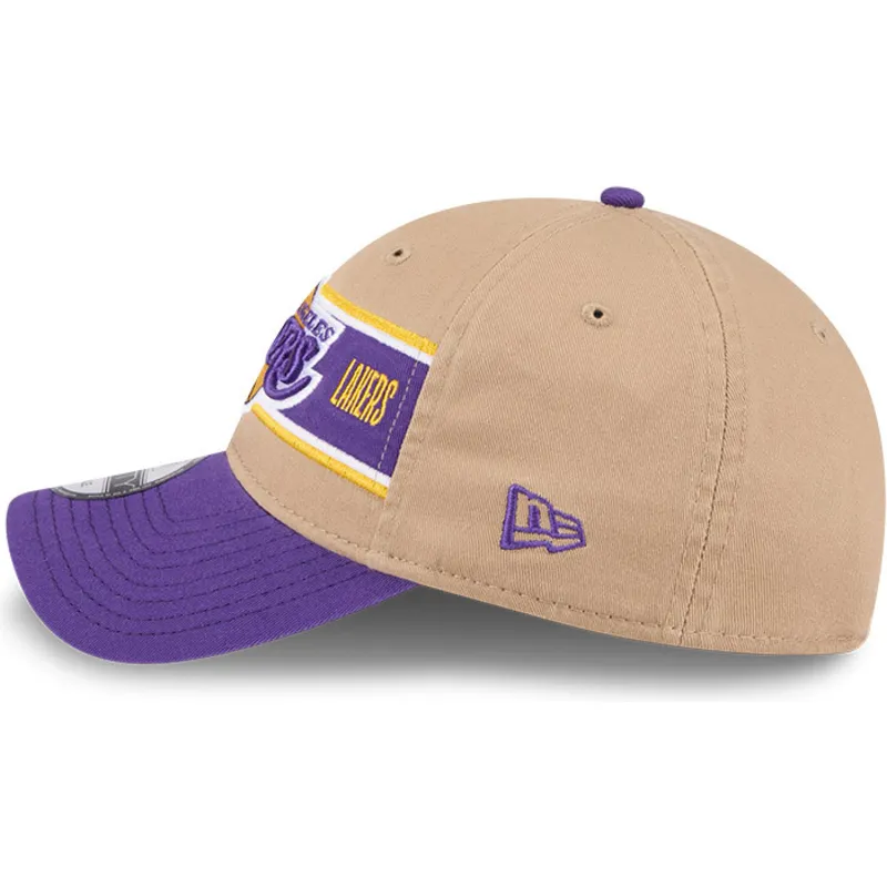 lippikset-kaareva-ruskea-saadettava-nauha-9twenty-draft-2024-los-angeles-lakers-nba-new-era