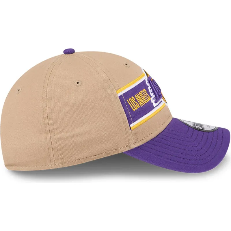 lippikset-kaareva-ruskea-saadettava-nauha-9twenty-draft-2024-los-angeles-lakers-nba-new-era