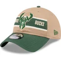 lippikset-kaareva-ruskea-saadettava-nauha-9twenty-draft-2024-milwaukee-bucks-nba-new-era