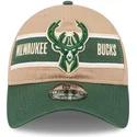 lippikset-kaareva-ruskea-saadettava-nauha-9twenty-draft-2024-milwaukee-bucks-nba-new-era