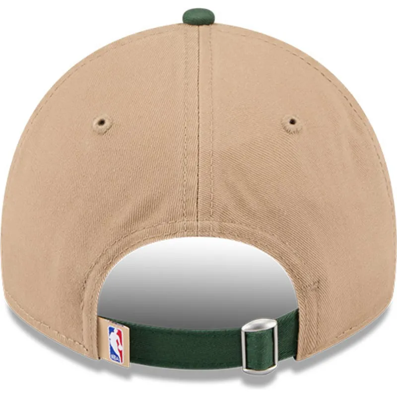 lippikset-kaareva-ruskea-saadettava-nauha-9twenty-draft-2024-milwaukee-bucks-nba-new-era