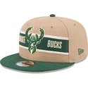 lippikset-littea-ruskea-snapback-9fifty-draft-2024-milwaukee-bucks-nba-new-era