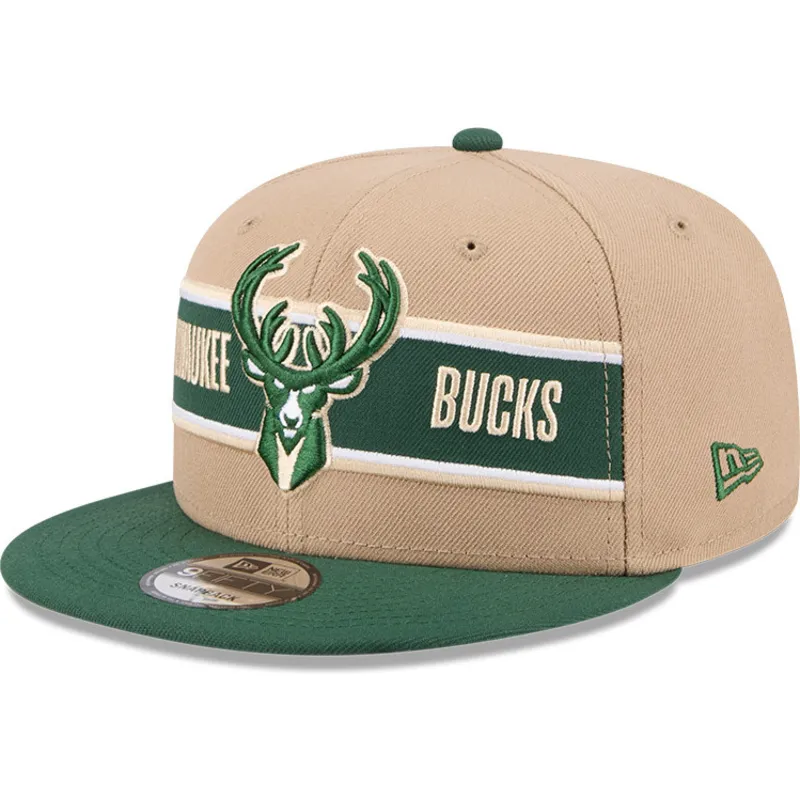 lippikset-littea-ruskea-snapback-9fifty-draft-2024-milwaukee-bucks-nba-new-era