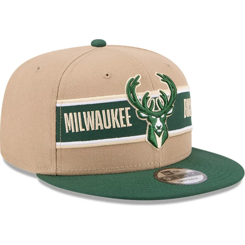 lippikset-littea-ruskea-snapback-9fifty-draft-2024-milwaukee-bucks-nba-new-era