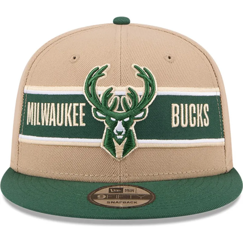 lippikset-littea-ruskea-snapback-9fifty-draft-2024-milwaukee-bucks-nba-new-era