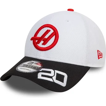 Lippikset kaareva valkoinen snapback Kevin Magnussen 9FORTY Haas F1 Team Formula 1 New Era