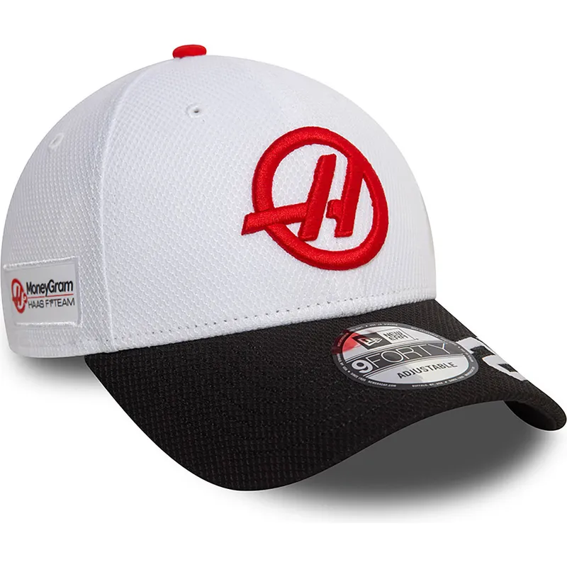 lippikset-kaareva-valkoinen-snapback-kevin-magnussen-9forty-haas-f1-team-formula-1-new-era