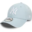 new-era-curved-brim-9forty-league-essential-new-york-yankees-mlb-light-blue-adjustable-cap