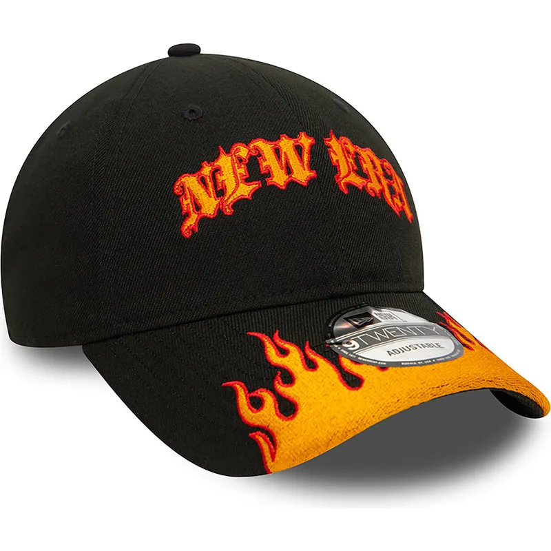 lippikset-kaareva-musta-saadettava-nauha-9twenty-race-flame-new-era