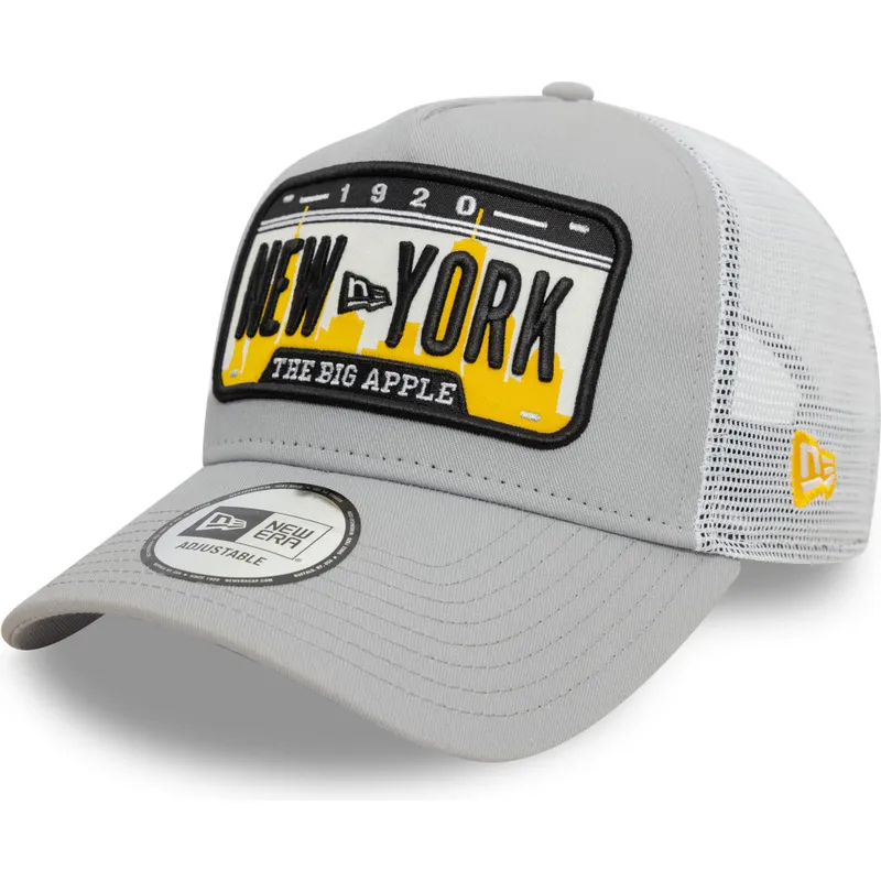 lippikset-kaareva-rekka-harmaa-snapback-a-frame-license-plate-new-york-ciudades-y-playas-new-era