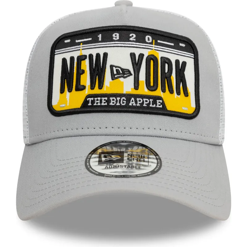 lippikset-kaareva-rekka-harmaa-snapback-a-frame-license-plate-new-york-ciudades-y-playas-new-era