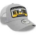 lippikset-kaareva-rekka-harmaa-snapback-a-frame-license-plate-new-york-ciudades-y-playas-new-era