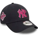 lippikset-kaareva-laivastonsininen-saadettava-nauha-rosa-9forty-flower-icon-new-york-yankees-mlb-new-era
