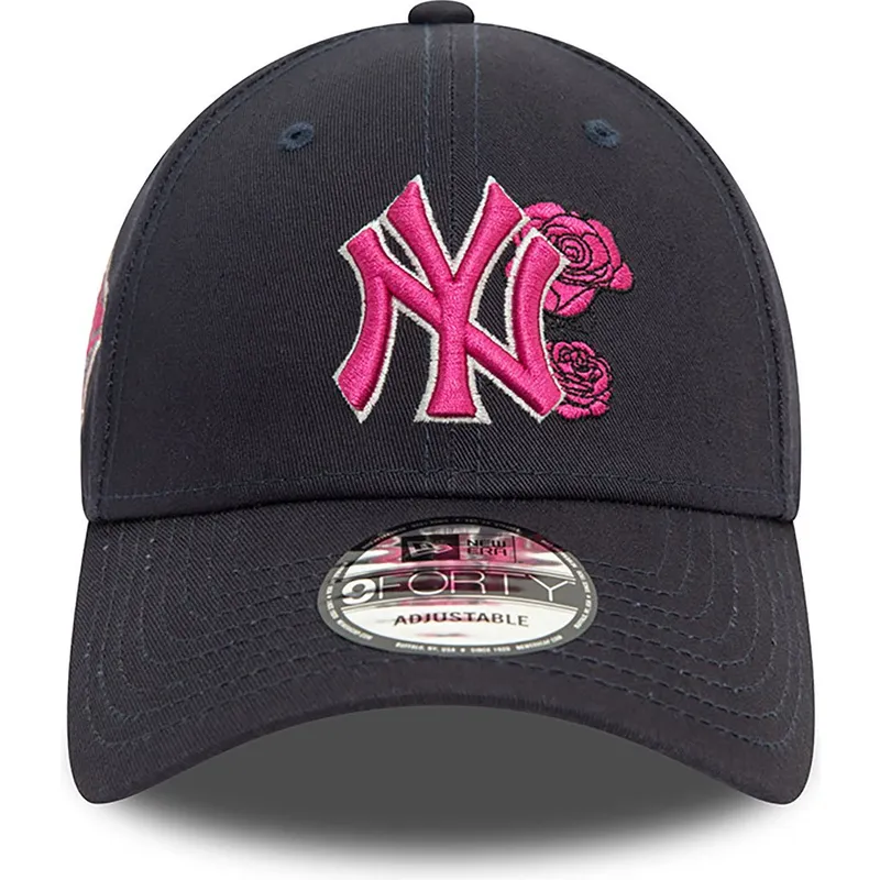 lippikset-kaareva-laivastonsininen-saadettava-nauha-rosa-9forty-flower-icon-new-york-yankees-mlb-new-era