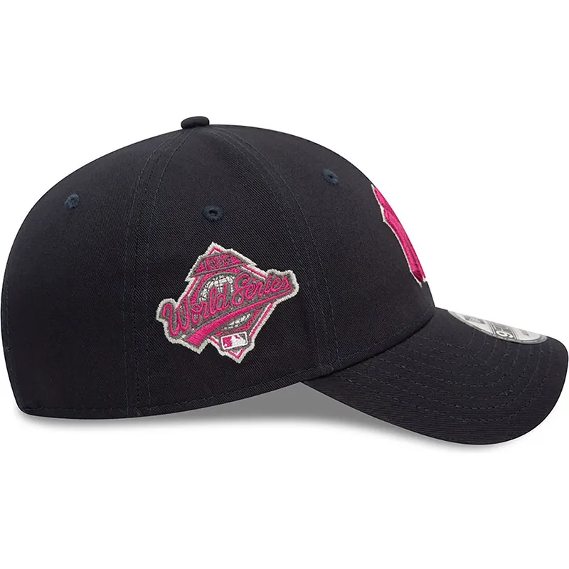 lippikset-kaareva-laivastonsininen-saadettava-nauha-rosa-9forty-flower-icon-new-york-yankees-mlb-new-era