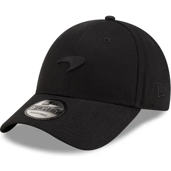 New Era Curved Brim Black Logo 9FORTY Seasonal McLaren Racing Formula 1 Black Adjustable Cap