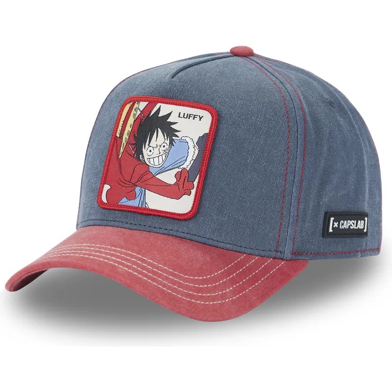 Capslab Curved Brim Monkey Luffy OP4 HAK One Piece Blue and Red Snapback  Cap