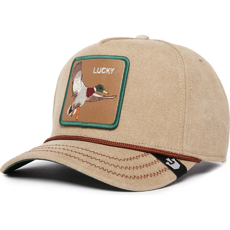 lippikset-kaareva-beige-snapback-lucky-duck-canvas-the-farm-goorin-bros