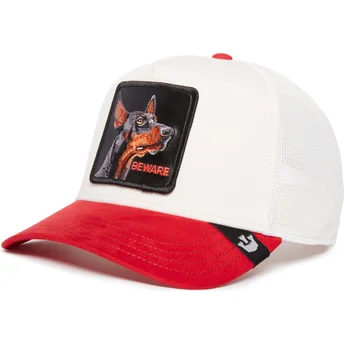lippikset-kaareva-rekka-punainen-snapback-beware-the-suede-doberman-the-farm-goorin-bros