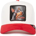 lippikset-kaareva-rekka-punainen-snapback-beware-the-suede-doberman-the-farm-goorin-bros