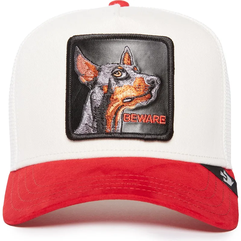 lippikset-kaareva-rekka-punainen-snapback-beware-the-suede-doberman-the-farm-goorin-bros