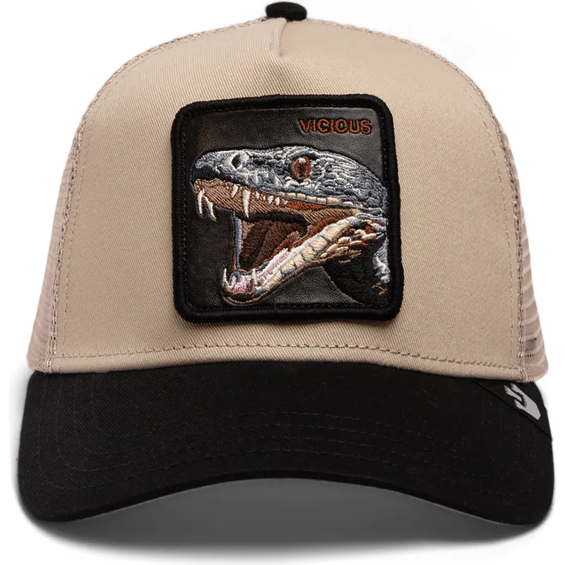 lippikset-kaareva-rekka-beige-snapback-the-vicious-snake-eco-brutalism-the-farm-goorin-bros