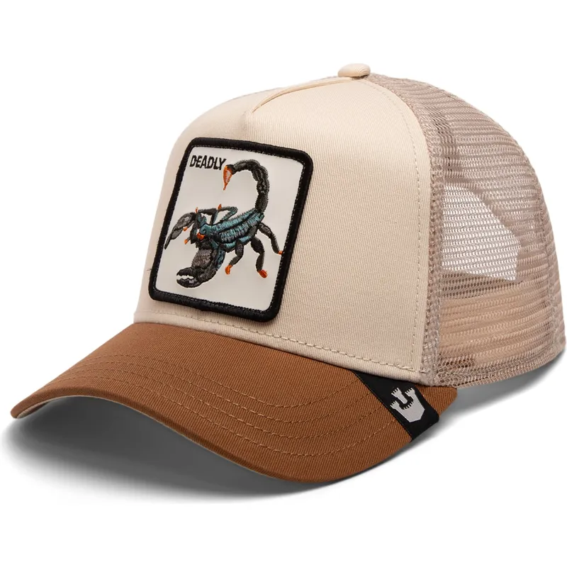 lippikset-kaareva-rekka-ruskea-snapback-the-deadliest-scorpion-eco-brutalism-the-farm-goorin-bros
