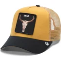lippikset-kaareva-rekka-keltainen-snapback-the-dead-skull-eco-brutalism-the-farm-goorin-bros