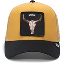 lippikset-kaareva-rekka-keltainen-snapback-the-dead-skull-eco-brutalism-the-farm-goorin-bros