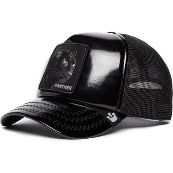 lippikset-kaareva-rekka-musta-snapback-obsidian-panther-puff-patent-the-farm-goorin-bros