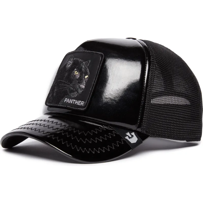 lippikset-kaareva-rekka-musta-snapback-obsidian-panther-puff-patent-the-farm-goorin-bros