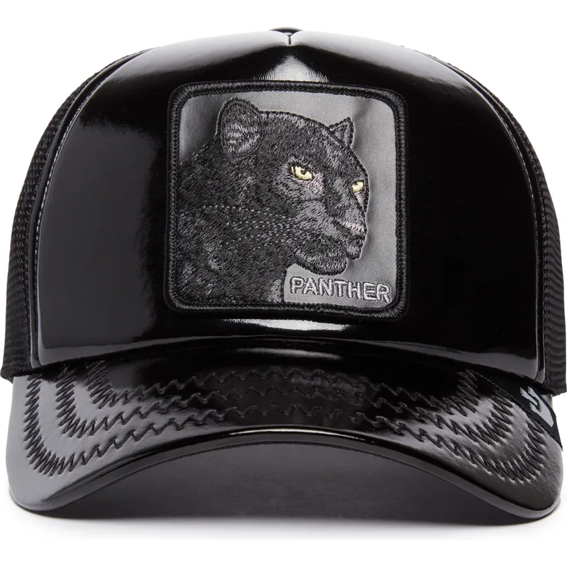 lippikset-kaareva-rekka-musta-snapback-obsidian-panther-puff-patent-the-farm-goorin-bros