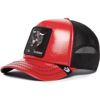 lippikset-kaareva-rekka-punainen-snapback-raging-pamplona-puff-patent-the-farm-goorin-bros