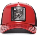 lippikset-kaareva-rekka-punainen-snapback-raging-pamplona-puff-patent-the-farm-goorin-bros