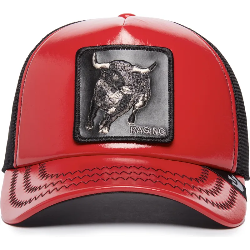 lippikset-kaareva-rekka-punainen-snapback-raging-pamplona-puff-patent-the-farm-goorin-bros