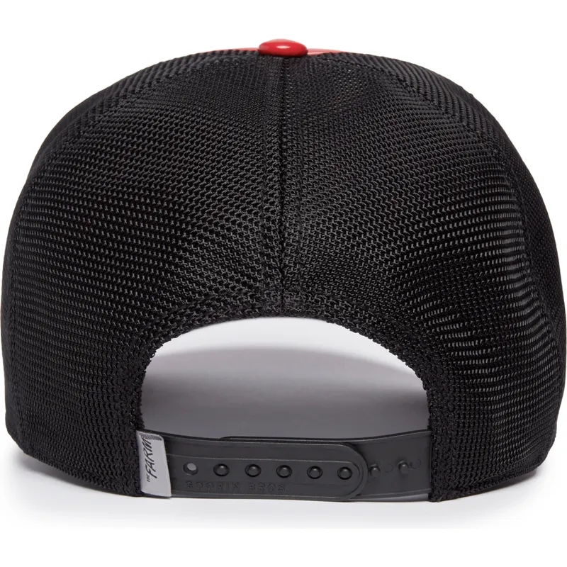 lippikset-kaareva-rekka-punainen-snapback-raging-pamplona-puff-patent-the-farm-goorin-bros