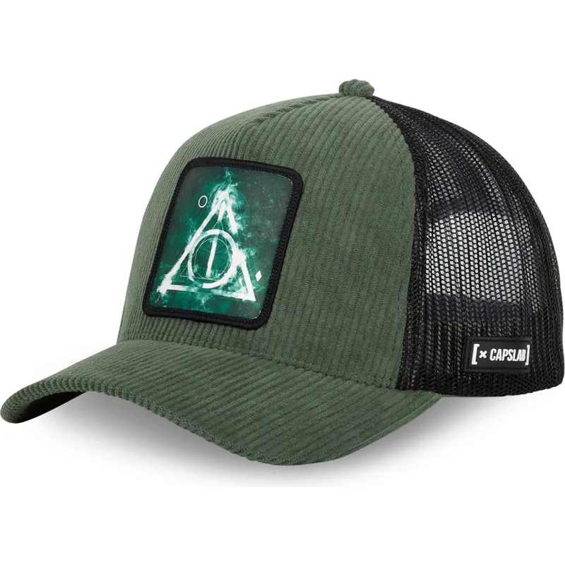 lippikset-kaareva-rekka-vihrea-snapback-kuoleman-varjelukset-harry-potter-capslab