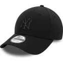 new-era-curved-brim-9forty-check-infill-new-york-yankees-mlb-black-adjustable-cap