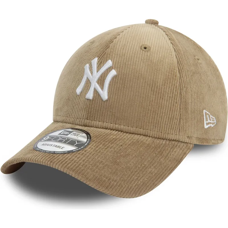 lippikset-kaareva-beige-saadettava-nauha-9forty-cord-new-york-yankees-mlb-new-era