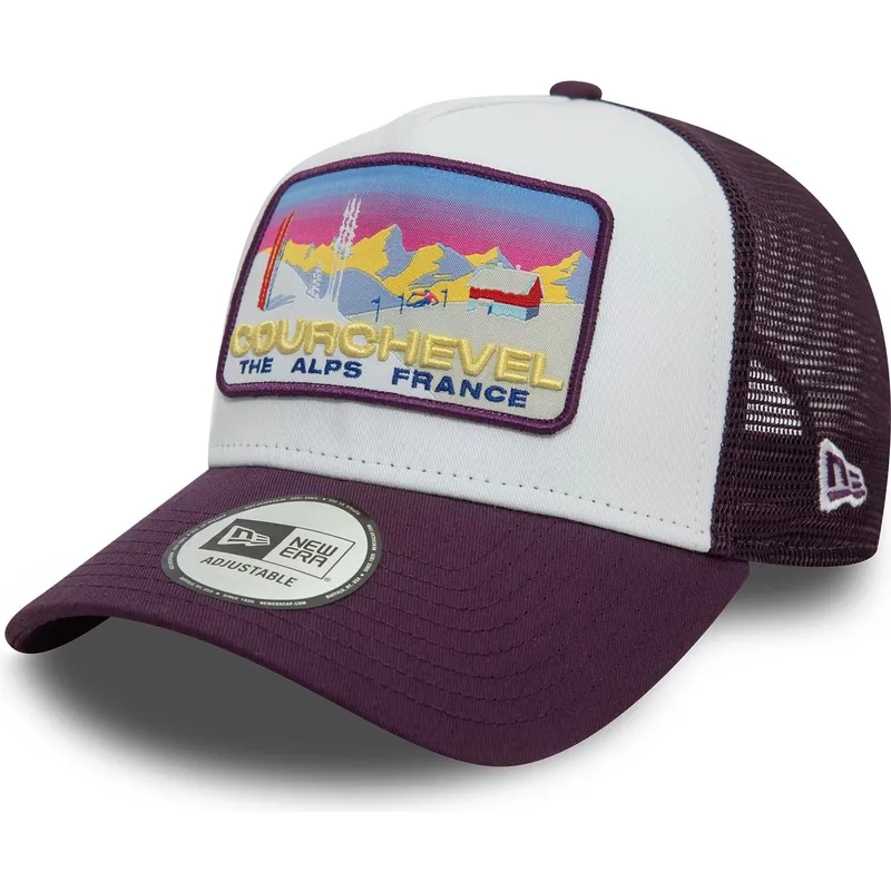 lippikset-kaareva-rekka-violetti-snapback-a-frame-ski-patch-courchevel-ciudades-y-playas-new-era