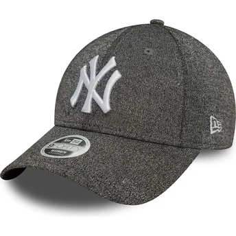 New Era Curved Brim Women 9FORTY Glitter New York Yankees MLB Black Adjustable Cap