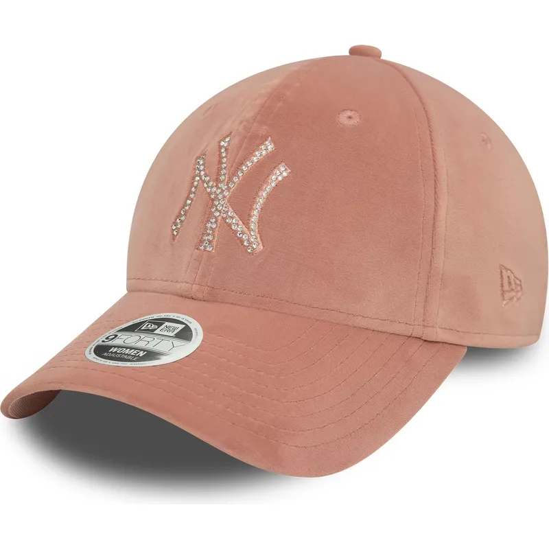 lippikset-kaareva-vaaleanpunainen-saadettava-nauha-9forty-velour-diamante-new-york-yankees-mlb-new-era
