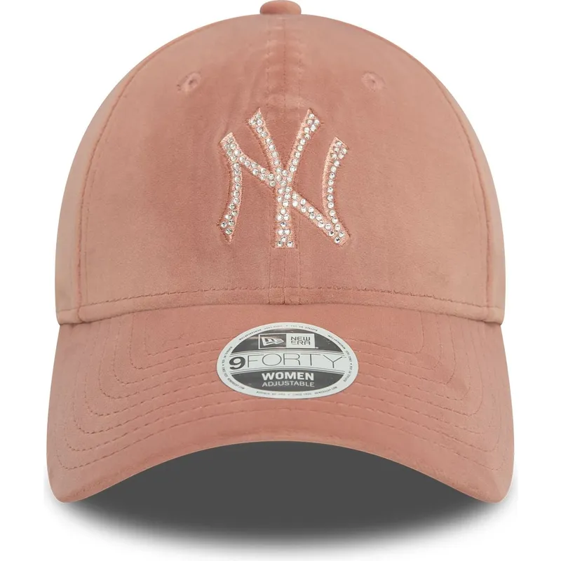 lippikset-kaareva-vaaleanpunainen-saadettava-nauha-9forty-velour-diamante-new-york-yankees-mlb-new-era