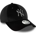 lippikset-kaareva-musta-saadettava-nauha-9forty-velour-diamante-new-york-yankees-mlb-new-era