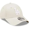 new-era-curved-brim-9forty-league-essential-los-angeles-dodgers-mlb-beige-adjustable-cap