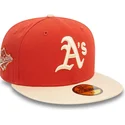 new-era-flat-brim-59fifty-side-patch-oakland-athletics-mlb-orange-and-beige-fitted-cap