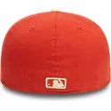 new-era-flat-brim-59fifty-side-patch-oakland-athletics-mlb-orange-and-beige-fitted-cap